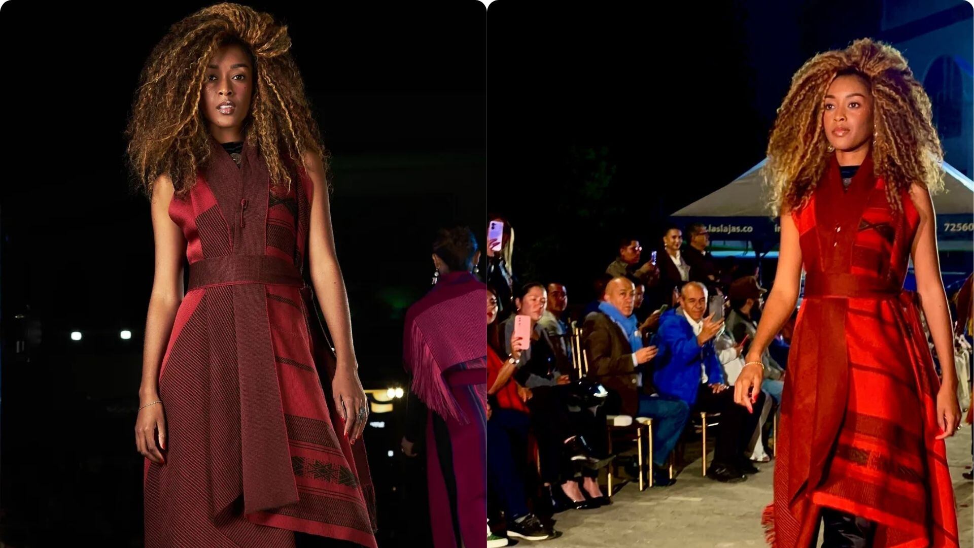 Un vestido artesanal tejido en guanga fue el elegido por el presidente Gustavo Petro eligió para obsequiar a la primera dama estadounidense - crédito @hajsu_etnomoda / Instagram