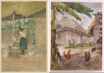 “Woman beating cassava, Jamaica” /