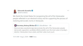 Edmundo González Urrutia agradeció a