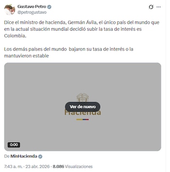El presidente de la República dijo que la elección del emisor no se explica en la coyuntura inflacionaria actual - crédito @petrogustavo/X