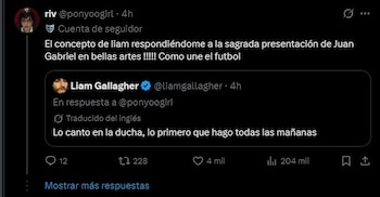 Liam Gallagher respondió de forma sarcástica a un comentario sobre Juan Gabriel. (X)