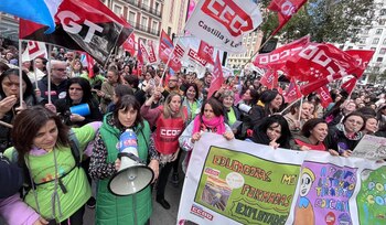 Concentración de trabajadores de escuelas