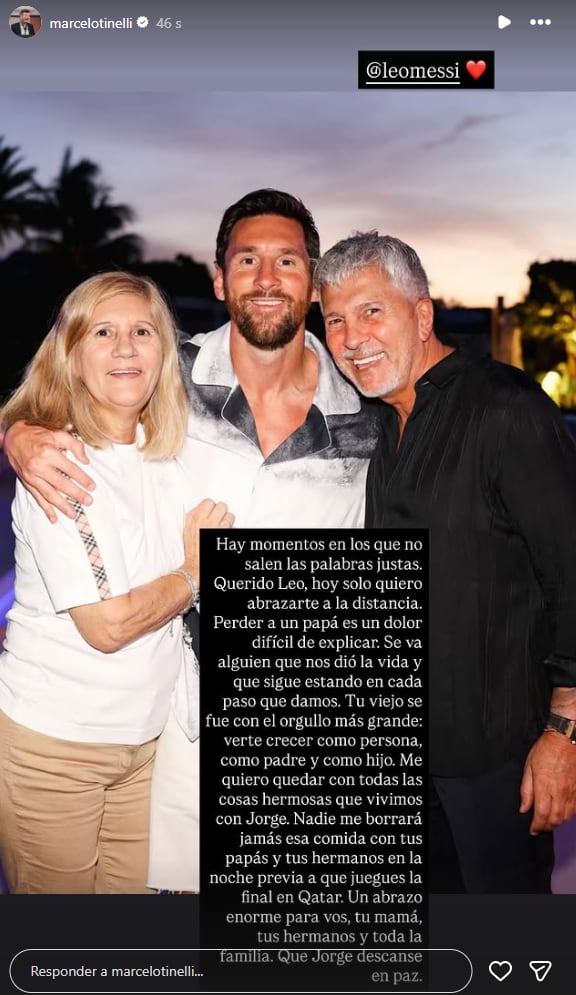Marcelo Tinelli recordó una anécdota personal con Jorge Messi