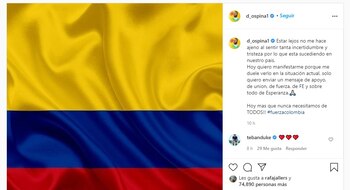 Futbolistas colombianos envían mensajes por el paro nacional en Colombia
