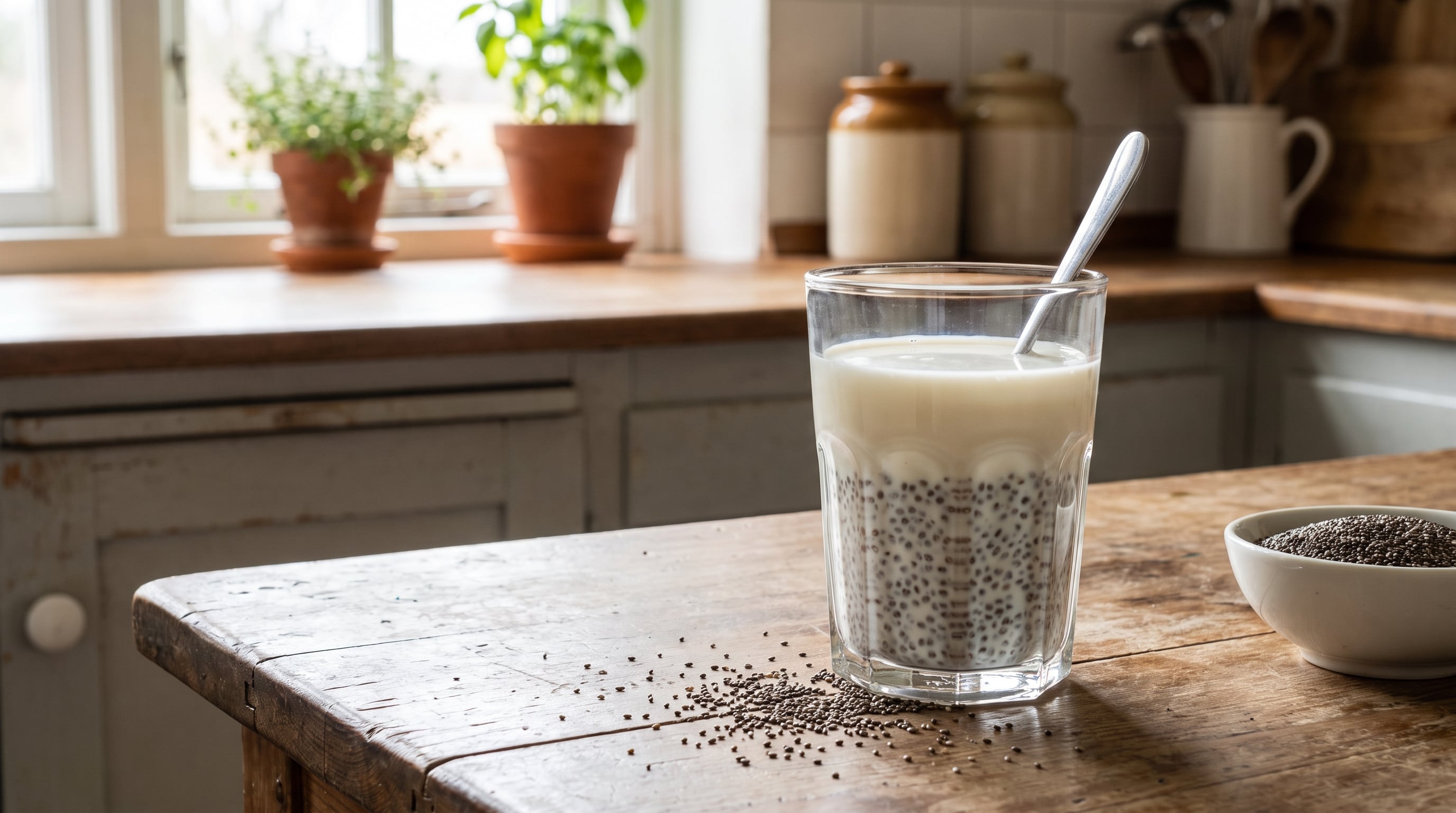 La mezcla de chía con leche funciona como una comida que prolonga la saciedad y estabiliza los niveles de glucosa (Imagen Ilustrativa Infobae)