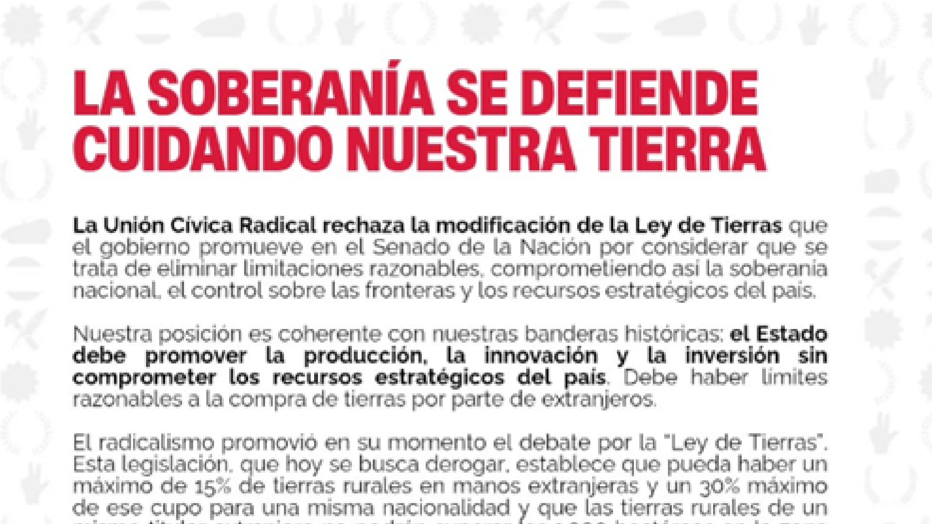 Ley de Tierras - Comunicado UCR