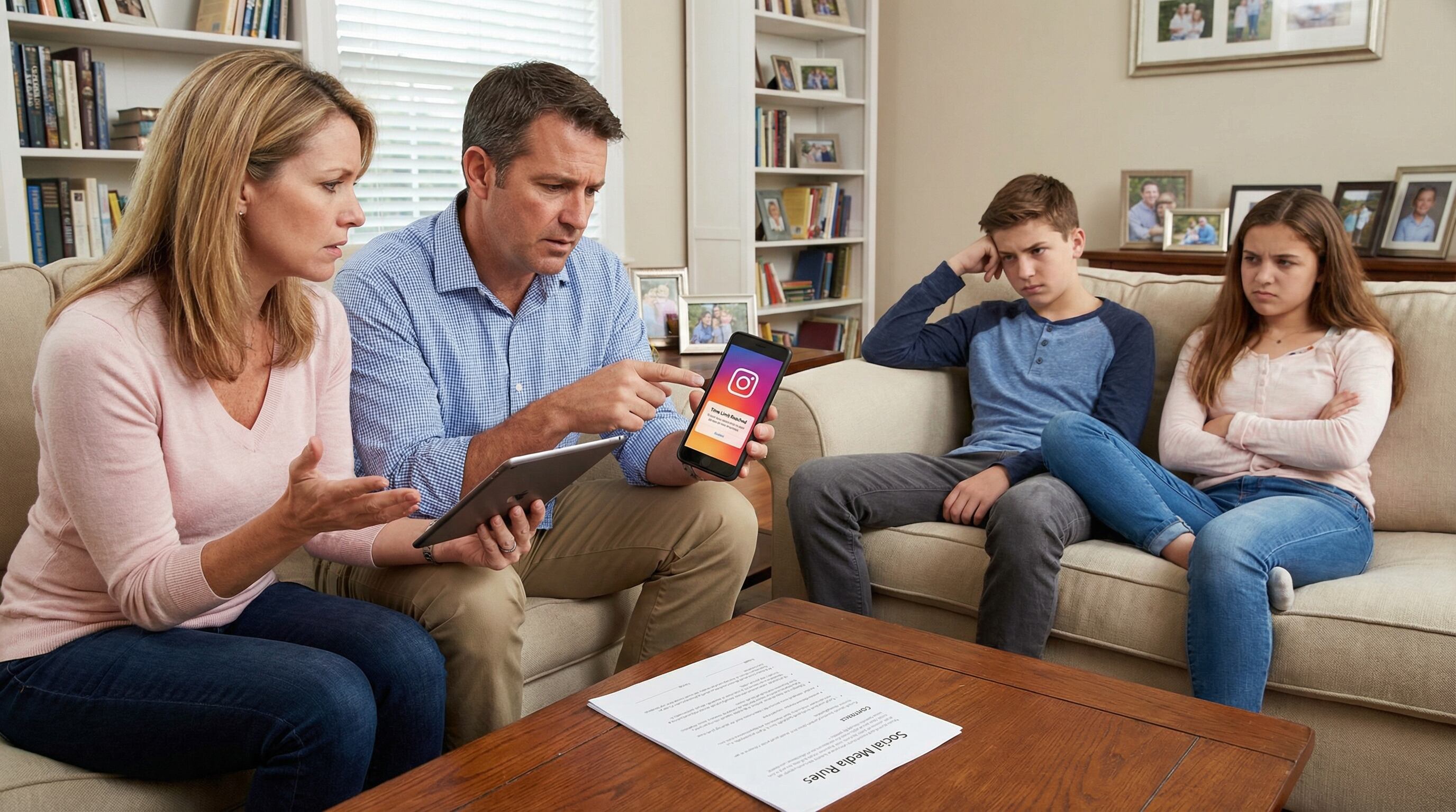 La evaluación revisa funciones como límites de tiempo, desactivación de desplazamiento infinito y pausas obligatorias en redes sociales (Imagen Ilustrativa Infobae)