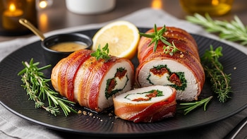 Pechuga rellena envuelta en tocino: receta jugosa, fácil y perfecta para una comida especial