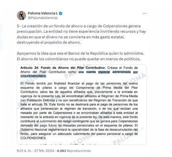 La senadora Paloma Valencia denunció