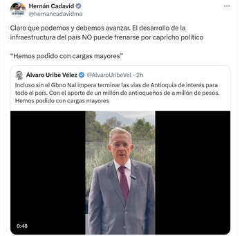 El representante Hernán Cadavid, de