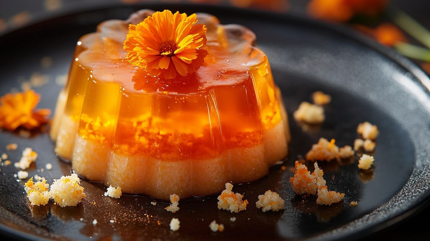 Gelatina artística con flor de cempasúchil. (Imagen Ilustrativa Infobae)