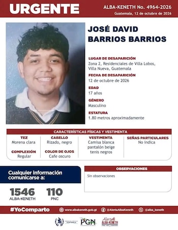 Los Bomberos Municipales Departamentales localizaron el cuerpo del adolescente José David Barrios Barrios en un afluente de Villa Nueva.