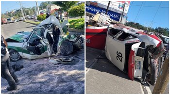 Dos de los vehículos impactados