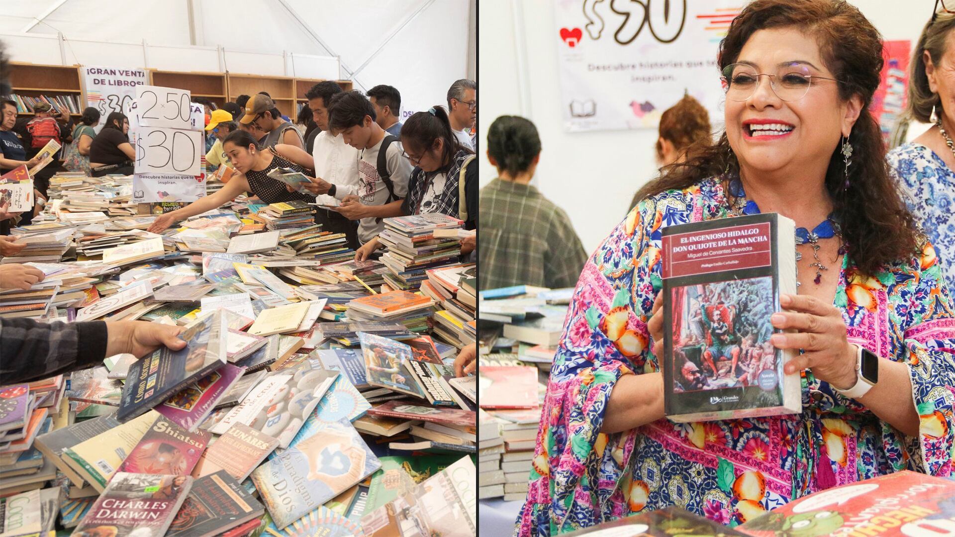 Clara Brugada, jefa de Gobierno de la Ciudad de México, invitó a la población a asistir al Lectódromo en el Zócalo capitalino. Crédito: Cuartoscuro/Moisés Pablo Nava / Victoria Valtierra Ruvalcaba.