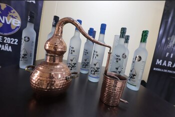 Botellas de pisco.