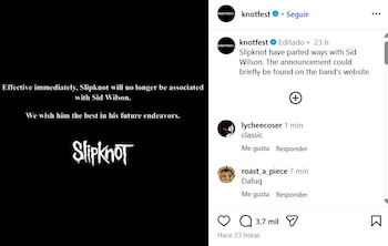 Slipknot confirmó la salida de Sid Wilson
