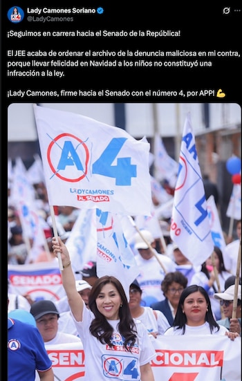 Publicación de Lady Camones. | X