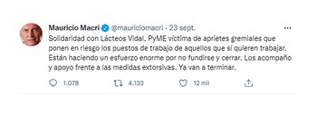 El tuit del expresidente Mauricio