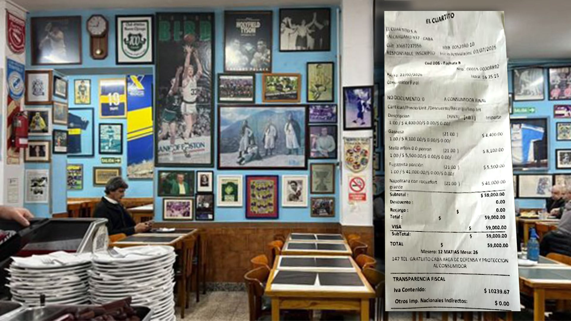 La publicación de la cuenta generó debate sobre los precios en locales históricos de la Ciudad de Buenos Aires