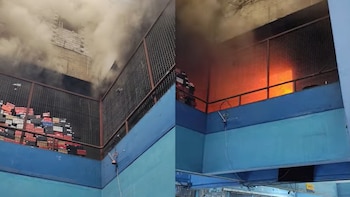 Bomberos logran extinguir incendio en galería Polvos Azules sin reporte de heridos. (Foto composición: Infobae Perú/Difusión: FB)