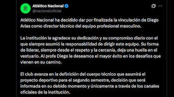 Diego Arias se fue de Atlético Nacional