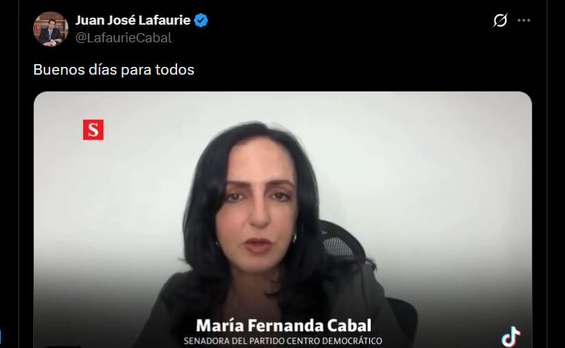 María Fernanda Cabal recordó que movilizó un equipo para asegurar la llegada de Polo Polo al Congreso - crédito @LafaurieCabal/X