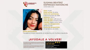 Foto de Susana Beatriz Espinoza Matanche, joven encontrada muerta en Veracruz
feminicidio, Veracruz