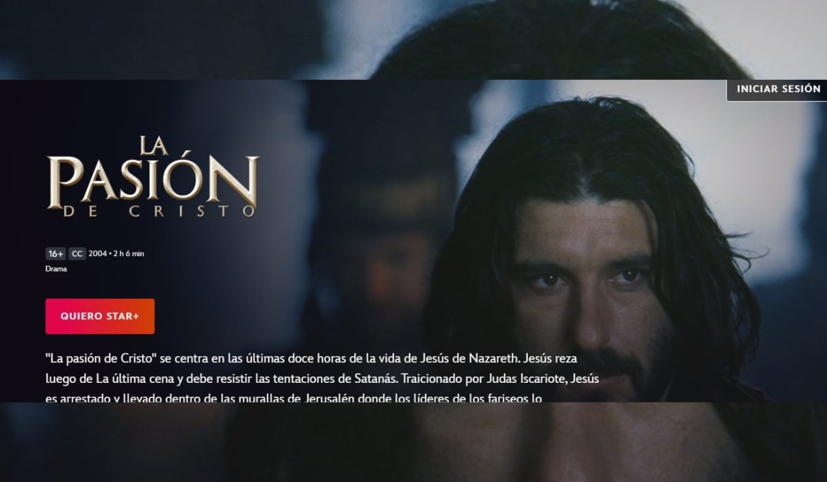 Esta película retrata de manera muy cruda las últimas horas de Jesucristo. (Star+)