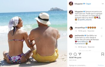 Junto a su esposo, Eduardo