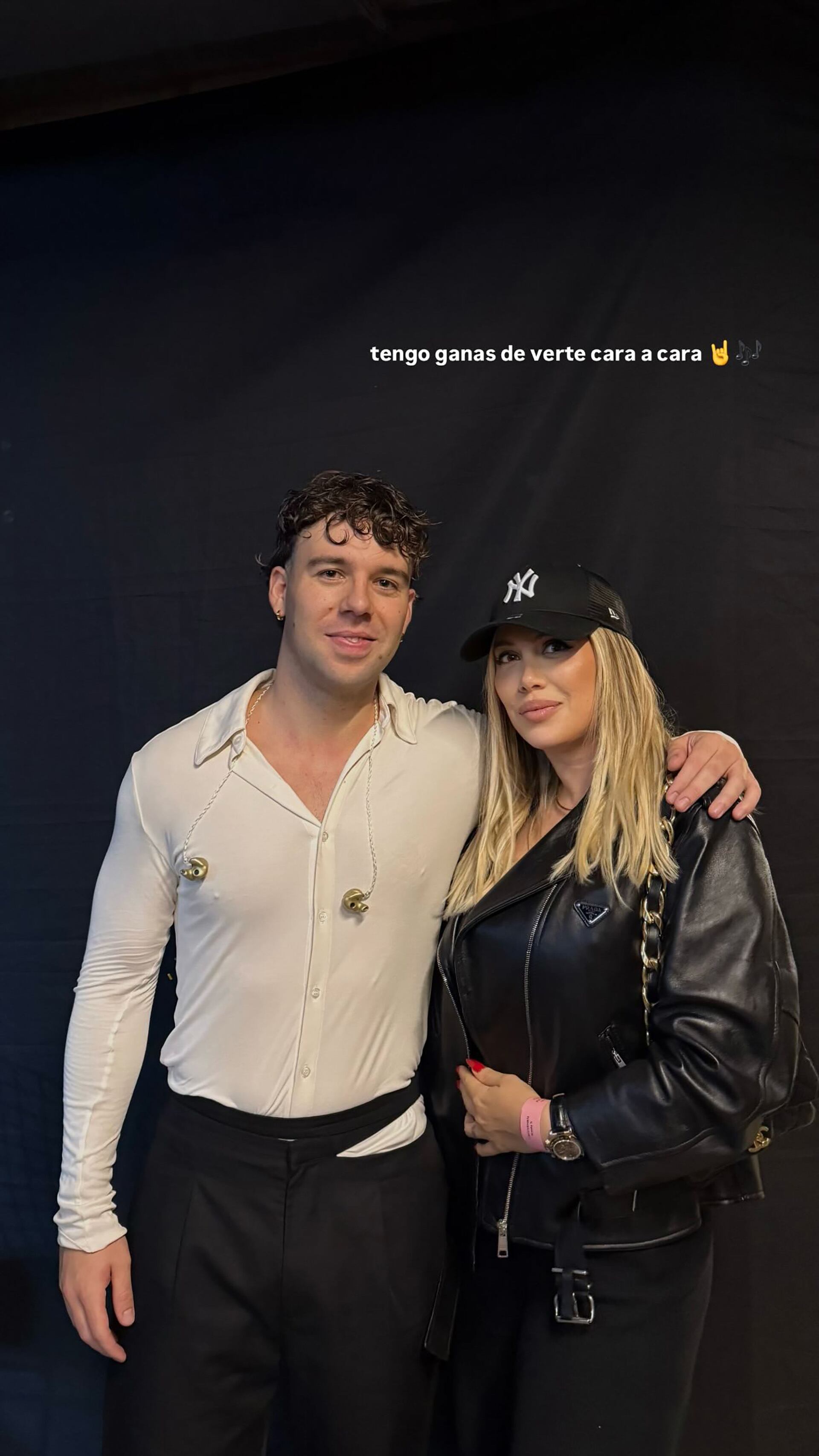 Wanda Nara con Quevedo al finalizar el recital (Instagram)