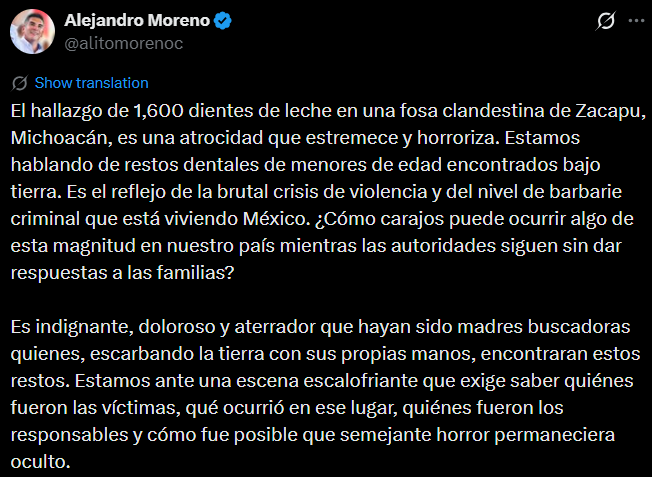 Comunicado de Alito Moreno.