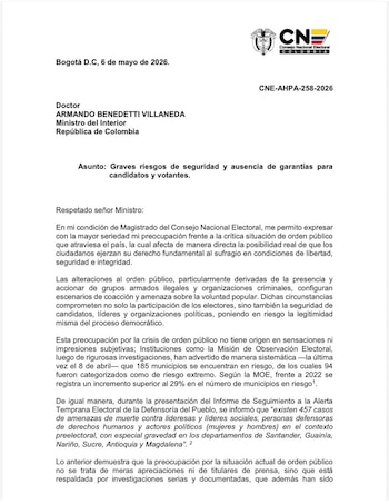 Carta Álvaro Hernán Prada a Armando Benedetti - crédito Suministrada