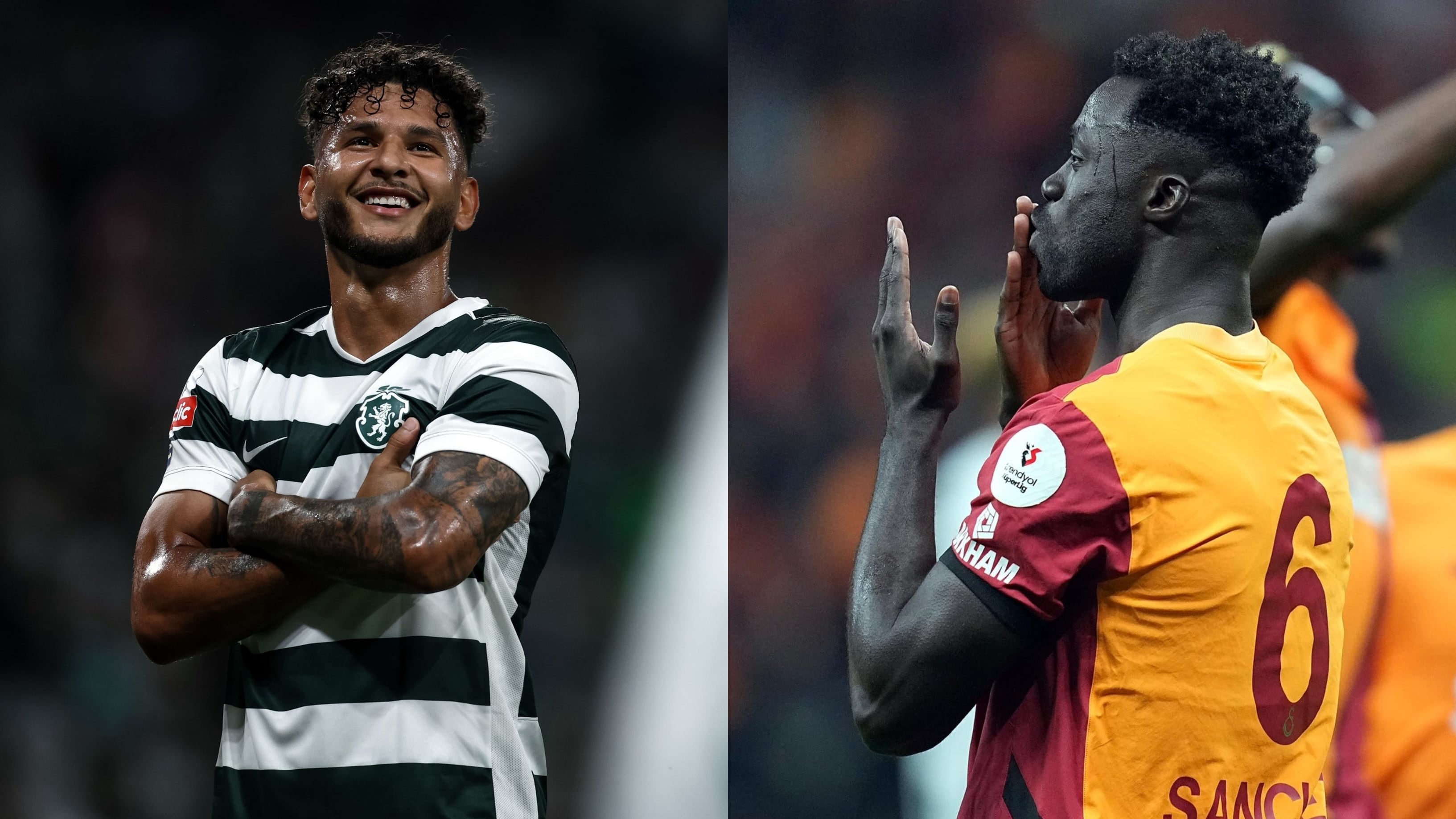 Luis Suárez es el delantero estrella del Sporting CP de Portugal, mientras que Davinson Sánchez el líder de la defensa del Galatasaray de Turquía - crédito Sporting CP y Galatasaray