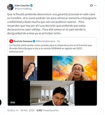 El abogado Iván Cancino reaccionó