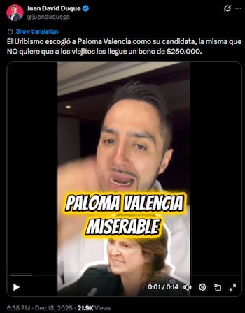 Juan David Duque se despachó