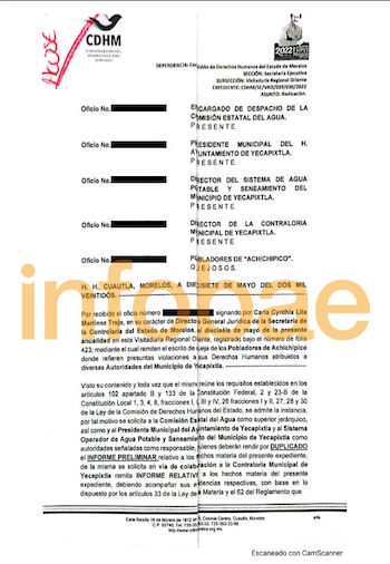 La Visitaduría Regional Oriente abrió un expediente el 17 de mayo de 2022 y envió requerimientos a las dependencias señaladas para que entregaran un informe preliminar sobre los hechos reportados.