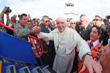 Papa Francisco se despide de Trujillo y retorna a Lima. Foto: ANDINA/Carlos Lezama