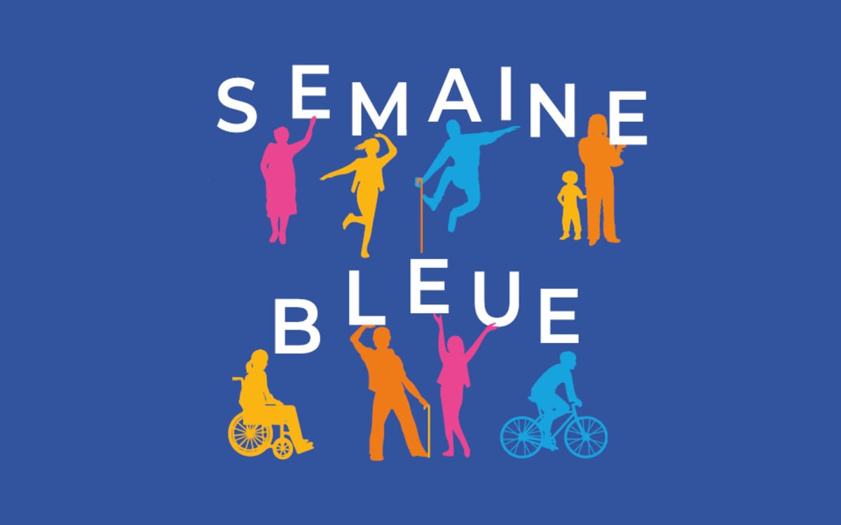 Afiche promocional de la Semana Azul dedicada a los adultos mayores en Francia