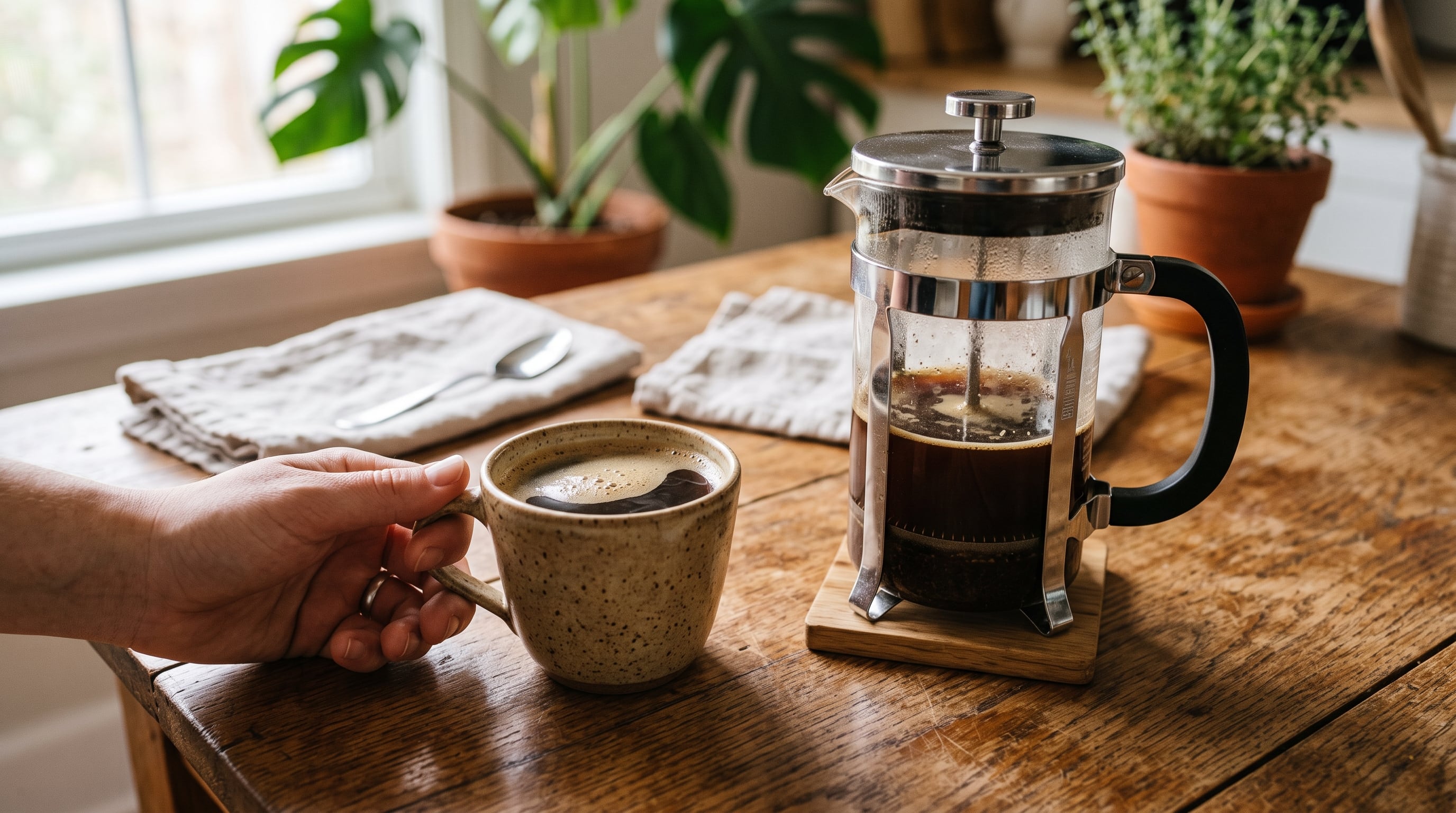 Harvard Health ha advertido que el café de prensa francesa es una de las preparaciones que puede aportar más diterpenos. (Imagen Ilustrativa Infobae)