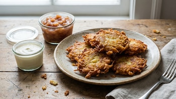 Receta de latkes de papa,