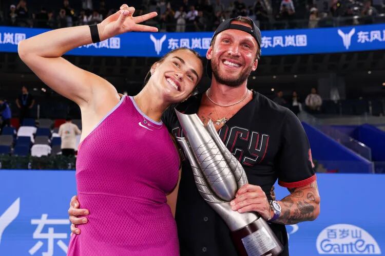 Aryna Sabalenka y su novio Georgios Frangulis estan juntos desde 2024 (IMAGEN DE ARCHIVO).
