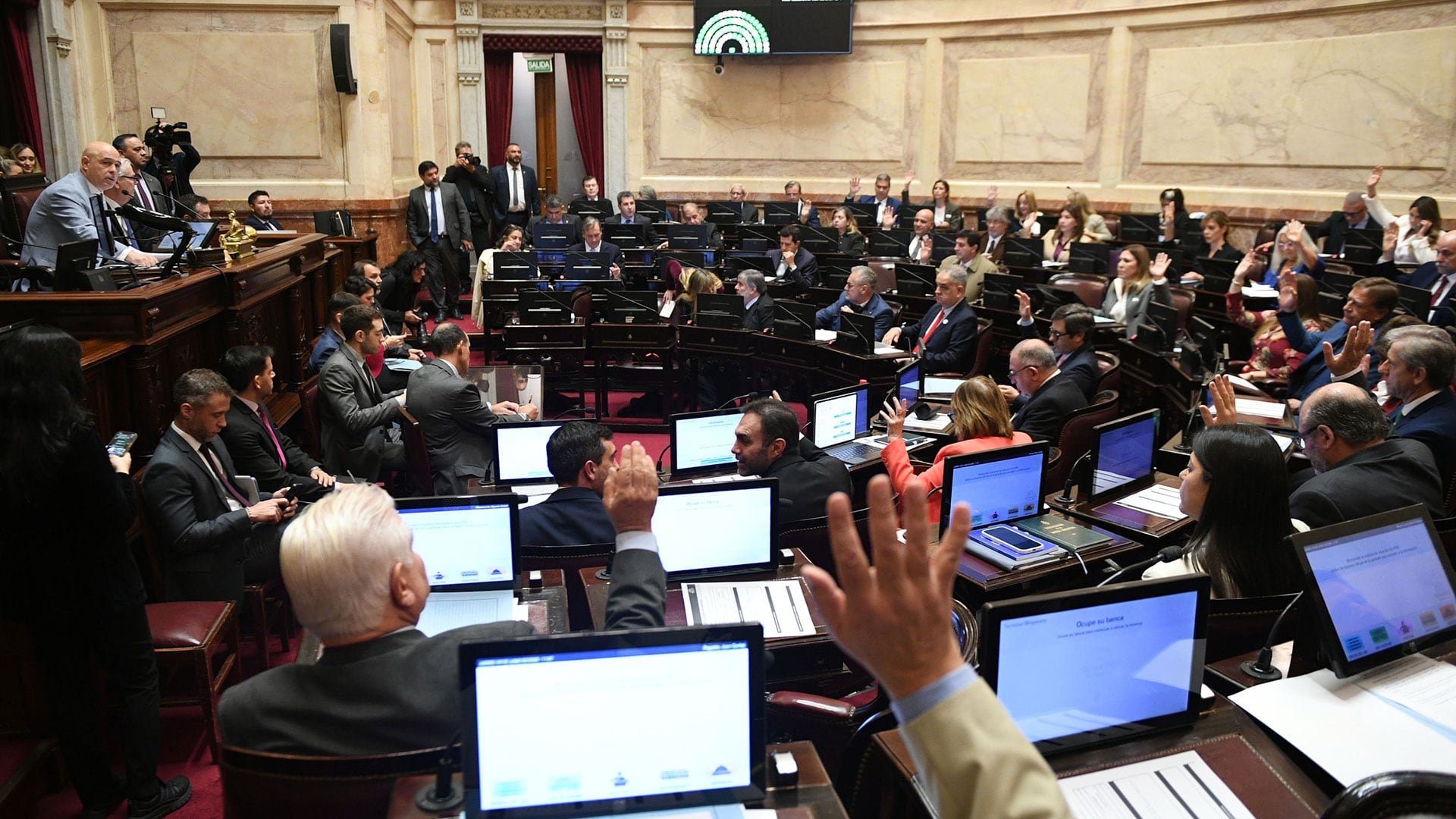 El pleno de la Cámara alta, durante la sesión de este jueves (Fotos: Prensa Senado)