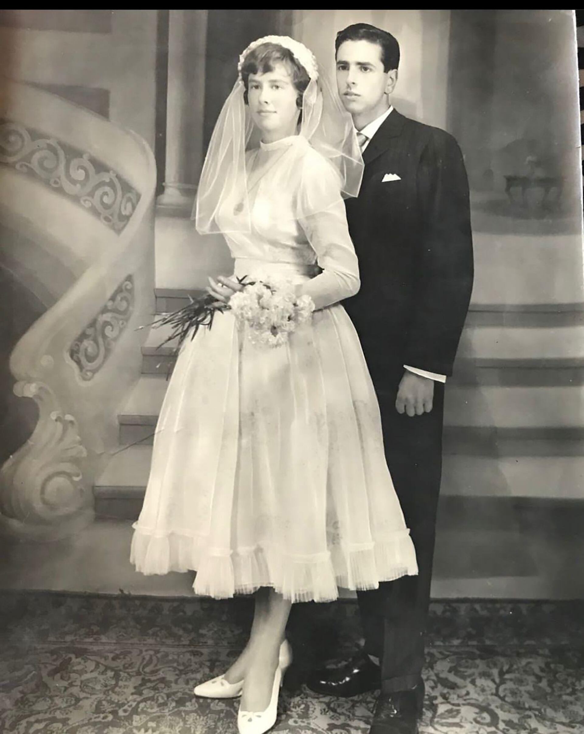 María Inés Koop y Roberto Cardone el día de su boda