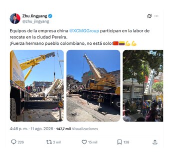 Embajador chino en Colombia destacó aporte del país en la emergencia
