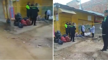 Los uniformados verificaron la ausencia de signos vitales y acordonaron el sector tras el hallazgo en Soacha - crédito captura video