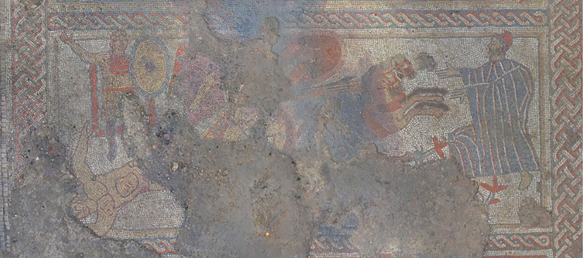 La composición del mosaico, bautizado como Ketton por la aldea más próxima, presenta una estructura de unos cien metros cuadrados