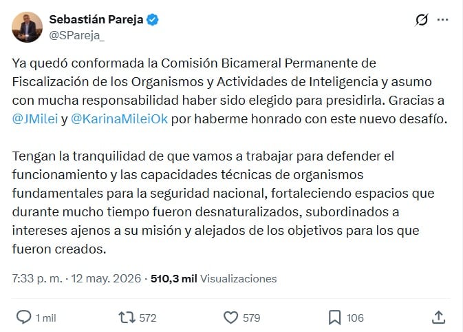 El oficialismo designa a un hombre de confianza de Karina Milei para liderar la supervisión de la inteligencia nacional