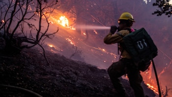 Eaton Fire burns in Altadena, California