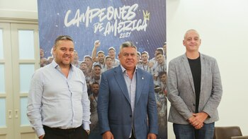 Horacio Pietragala, secretario de Derechoos Humanos de la Nación, y de Chiqui Tapia, presidente de la AFA, que se reunieron el jueves