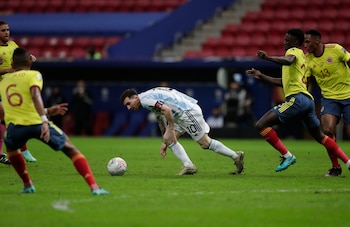 El historial de Lionel Messi contra Colombia en la Selección argentina terminó con 13 partidos, cinco triunfos, seis empates y dos derrotas - crédito Ueslei Marcelino/REUTERS